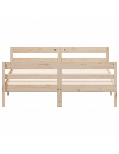 Giroletto con Testiera 120x200 cm in Legno Massello di Pino