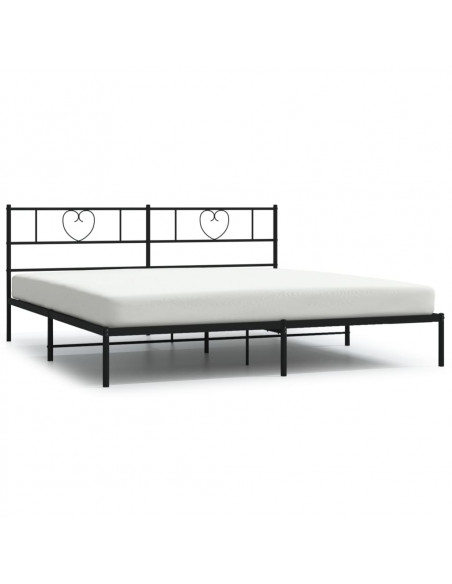 Giroletto con Testiera in Metallo Nero 200x200 cm