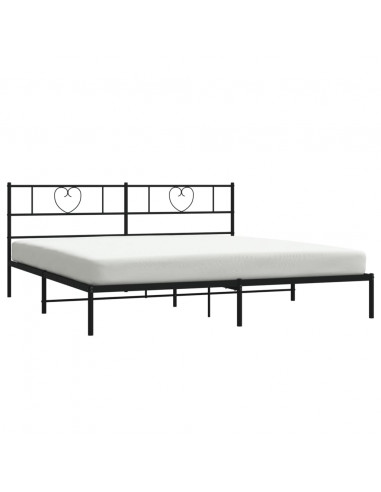 Giroletto con Testiera in Metallo Nero 200x200 cm