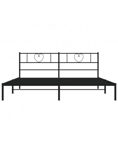 Giroletto con Testiera in Metallo Nero 200x200 cm