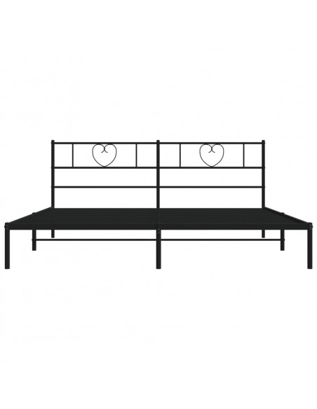 Giroletto con Testiera in Metallo Nero 200x200 cm