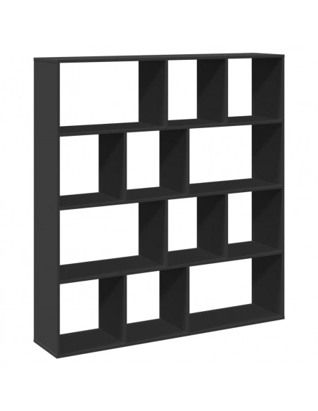Libreria Nera 132x29x141,5 cm in Legno Multistrato