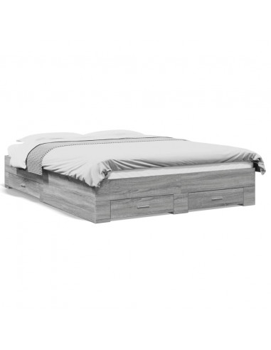 Giroletto Cassetti Grigio Sonoma 160x200 cm Legno Multistrato