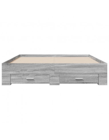 Giroletto Cassetti Grigio Sonoma 160x200 cm Legno Multistrato