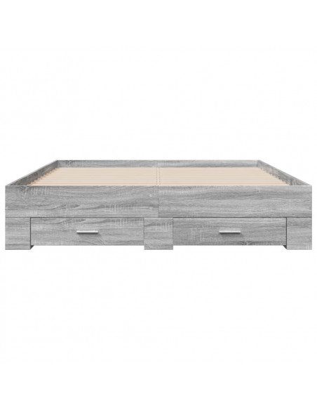 Giroletto Cassetti Grigio Sonoma 160x200 cm Legno Multistrato