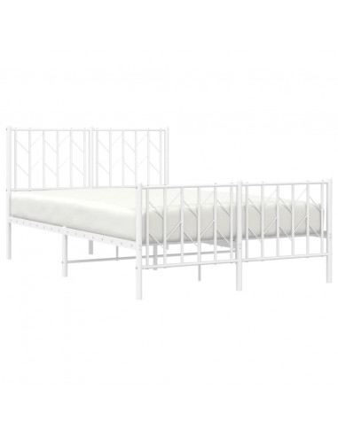 Giroletto con Testiera e Pediera Metallo Bianco 120x190 cm