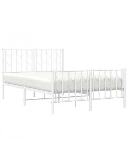 Giroletto con Testiera e Pediera Metallo Bianco 120x190 cm