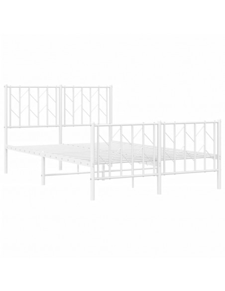 Giroletto con Testiera e Pediera Metallo Bianco 120x190 cm