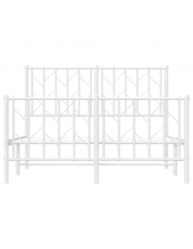 Giroletto con Testiera e Pediera Metallo Bianco 120x190 cm