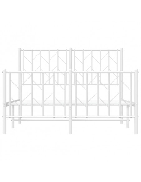 Giroletto con Testiera e Pediera Metallo Bianco 120x190 cm