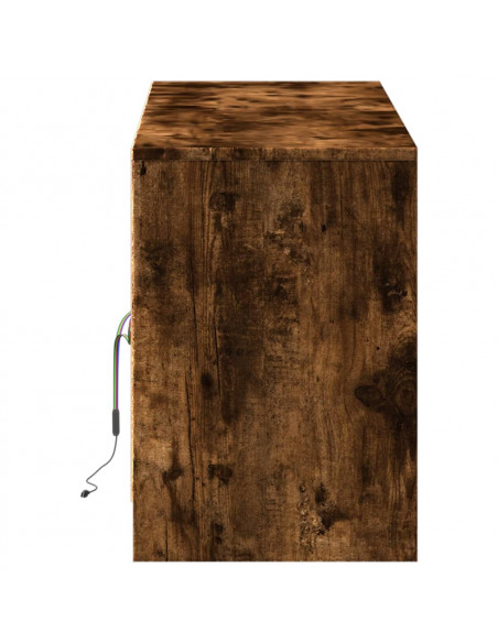 Mobile Porta TV con LED Rovere Fumo 139,5x34x50cm in Truciolato