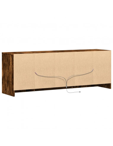 Mobile Porta TV con LED Rovere Fumo 139,5x34x50cm in Truciolato