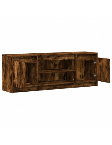 Mobile Porta TV con LED Rovere Fumo 139,5x34x50cm in Truciolato