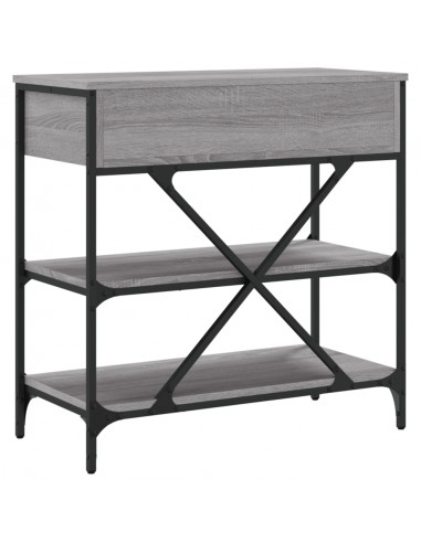 Tavolino Consolle Grigio Sonoma 75x34,5x75cm Legno Multistrato