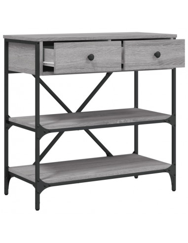 Tavolino Consolle Grigio Sonoma 75x34,5x75cm Legno Multistrato