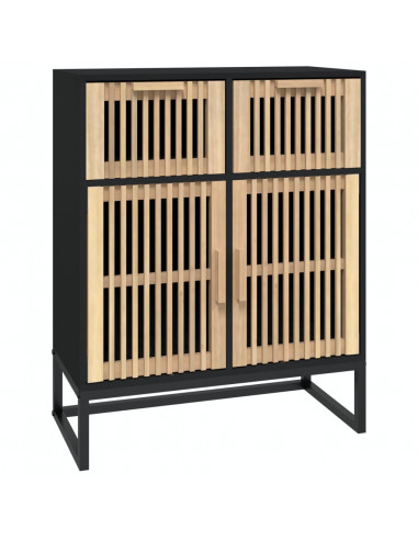 Credenza Nera 60x30x75 cm in Legno Multistrato