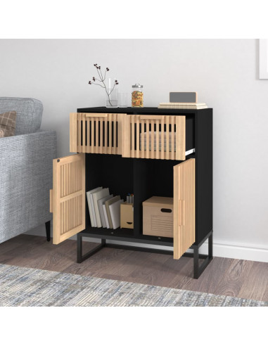 Credenza Nera 60x30x75 cm in Legno Multistrato