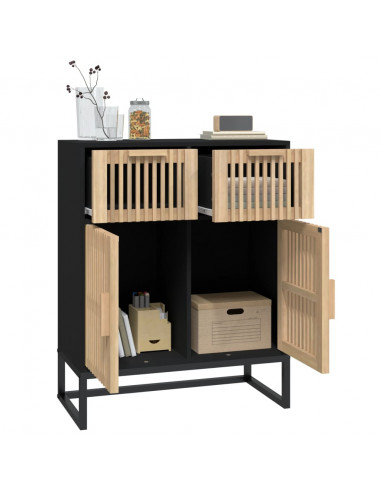 Credenza Nera 60x30x75 cm in Legno Multistrato