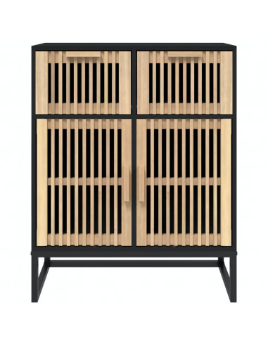 Credenza Nera 60x30x75 cm in Legno Multistrato