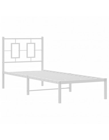 Giroletto con Testiera Metallo Bianco 75x190 cm