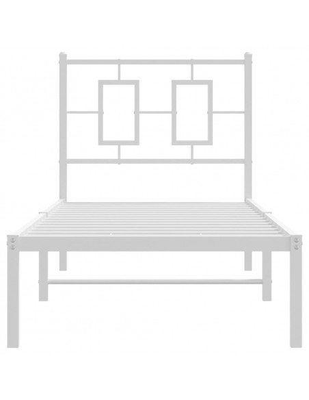 Giroletto con Testiera Metallo Bianco 75x190 cm