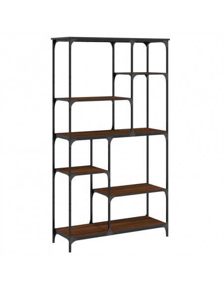 Libreria Rovere Marrone 99x35,5x176cm Legno Multistrato Acciaio