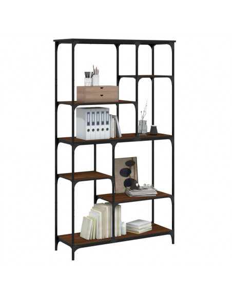 Libreria Rovere Marrone 99x35,5x176cm Legno Multistrato Acciaio
