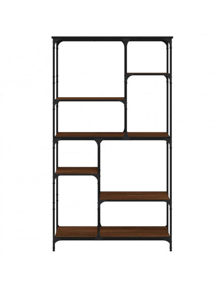Libreria Rovere Marrone 99x35,5x176cm Legno Multistrato Acciaio