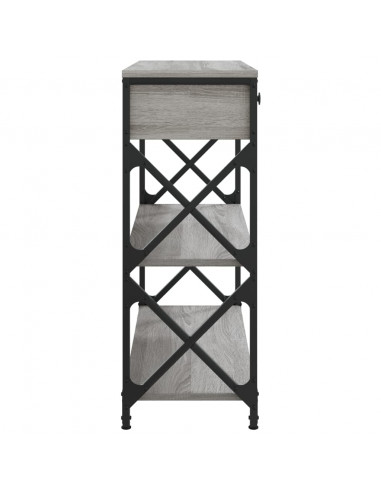 Tavolino Consolle Grigio Sonoma 75x28x75 cm Legno Multistrato