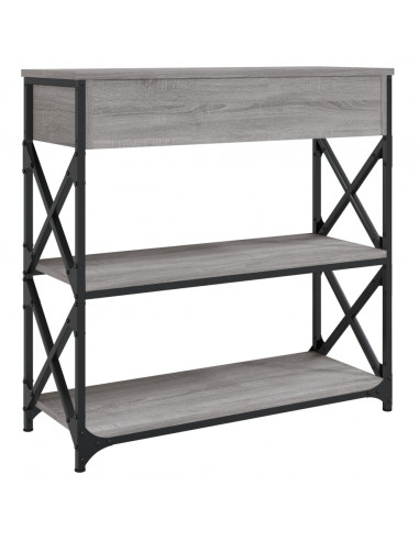 Tavolino Consolle Grigio Sonoma 75x28x75 cm Legno Multistrato