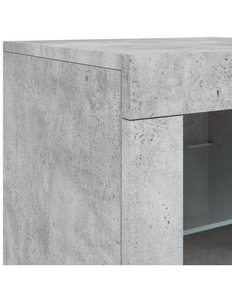 Credenza con Luci LED Grigio Cemento 181,5x37x67 cm