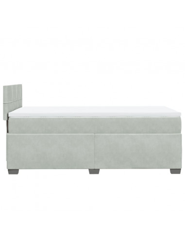 Giroletto a Molle con Materasso Grigio Chiaro 100x200cm Velluto