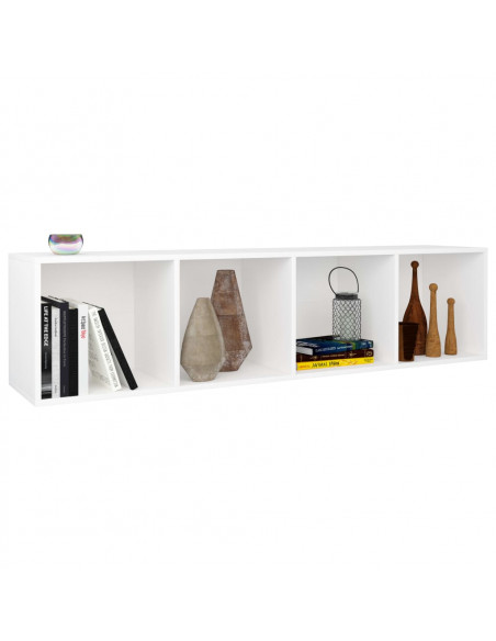 Libreria / Mobile TV Bianco 36x30x143 cm in Legno Multistrato