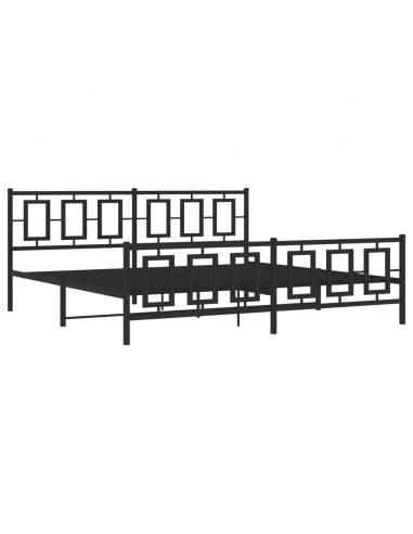 Giroletto con Testiera e Pediera Metallo Nero 193x203 cm