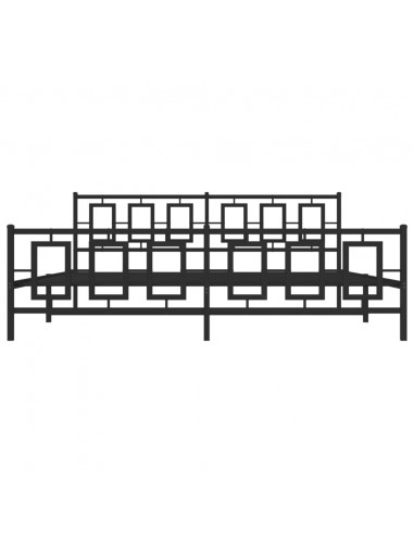 Giroletto con Testiera e Pediera Metallo Nero 193x203 cm