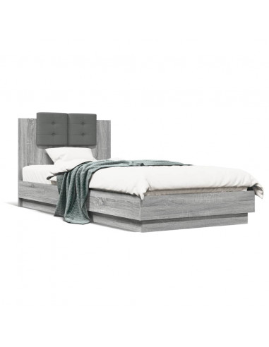 Giroletto Testiera Grigio Sonoma 100x200 cm Legno Multistrato