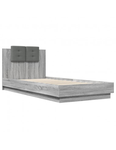Giroletto Testiera Grigio Sonoma 100x200 cm Legno Multistrato