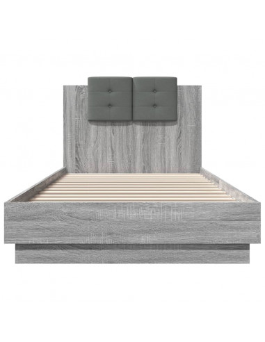 Giroletto Testiera Grigio Sonoma 100x200 cm Legno Multistrato