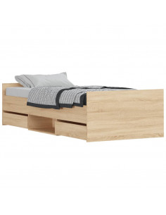 Giroletto con Testiera e Pediera Rovere Sonoma 90x200 cm 2