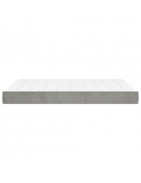 Materasso a Molle Grigio Chiaro 140x190x20 cm in Velluto