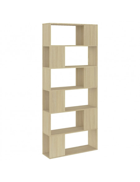 Libreria/Divisorio Rovere Sonoma 80x24x186 cm in Truciolato