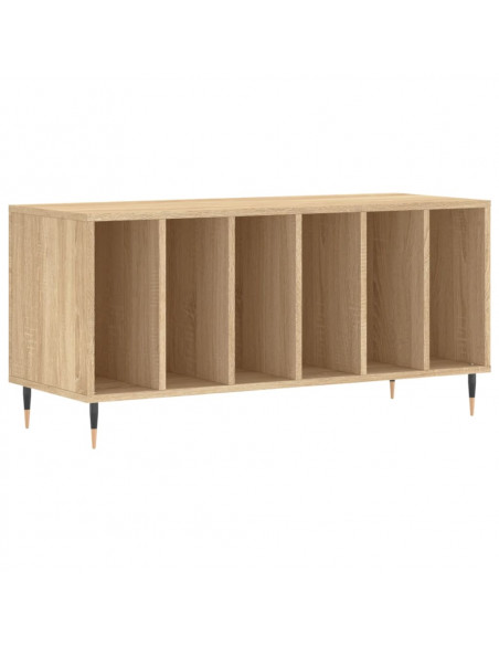 Mobile Porta Dischi Rovere Sonoma 100x38x48cm Legno Multistrato