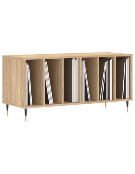 Mobile Porta Dischi Rovere Sonoma 100x38x48cm Legno Multistrato