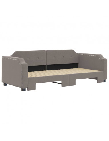 Divano Letto con Letto Estraibile Tortora 100x200 cm in Tessuto