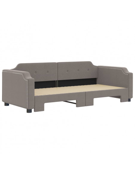 Divano Letto con Letto Estraibile Tortora 100x200 cm in Tessuto