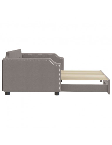 Divano Letto con Letto Estraibile Tortora 100x200 cm in Tessuto