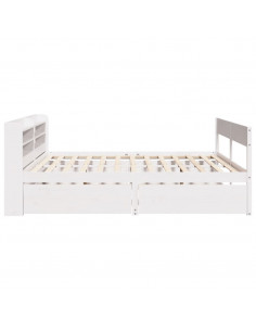 Letto senza Materasso Bianco 135x190 cm Legno Massello di Pino 2