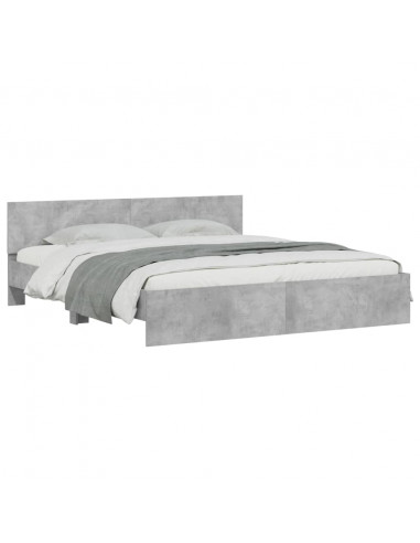 Giroletto con Testiera Grigio Cemento 180x200 cm