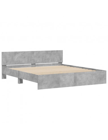 Giroletto con Testiera Grigio Cemento 180x200 cm