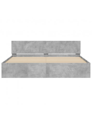 Giroletto con Testiera Grigio Cemento 180x200 cm